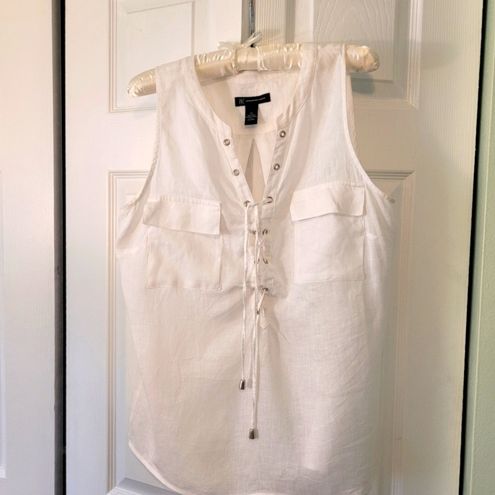 INC white linen top!